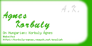 agnes korbuly business card