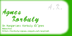 agnes korbuly business card